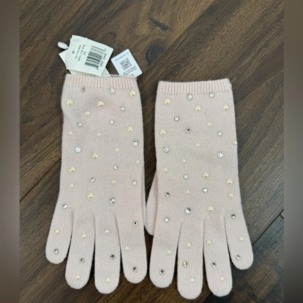 CAROLYN ROWAN COLLECTION Crystal Embellished Cashmere Gloves